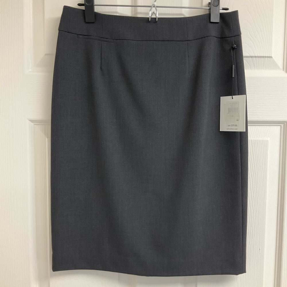 NWT Calvin Klein Womens Sz 4 Classic Professional Office Lined Gray Pencil Skirt